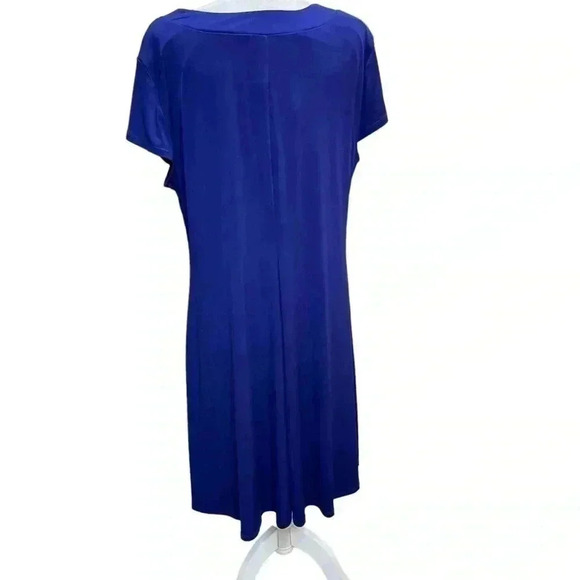 AA Studio Blue V Neck with Blue Rhinestones embellishment MIDI 20W - Picture 3 of 7